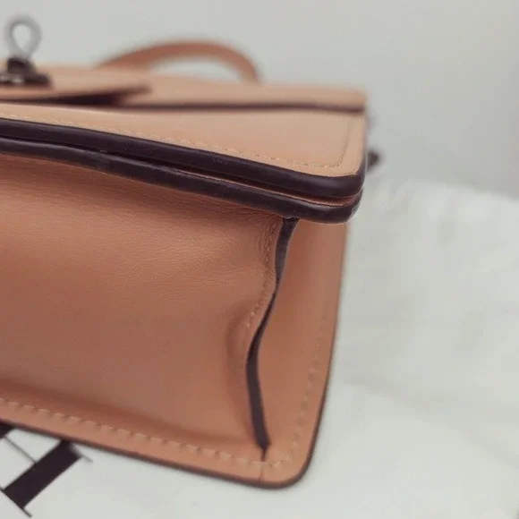 Coach Willis 1941 Top Handle Satchel Peach Leather Bag - Picture 6 of 16